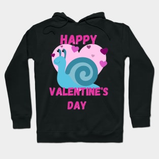 Blue Happy Valentines Day - Snail Hoodie